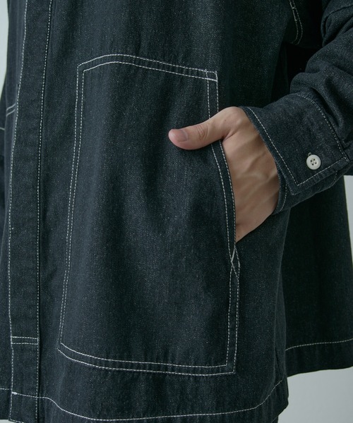 COLONY 2139(コロニートゥーワンスリーナイン)の「2WAYデニムルーズシャツ(シャツ/ブラウス・メンズ・ブラック/ブルー・MEDIUM/LARGE)」の6枚目の写真