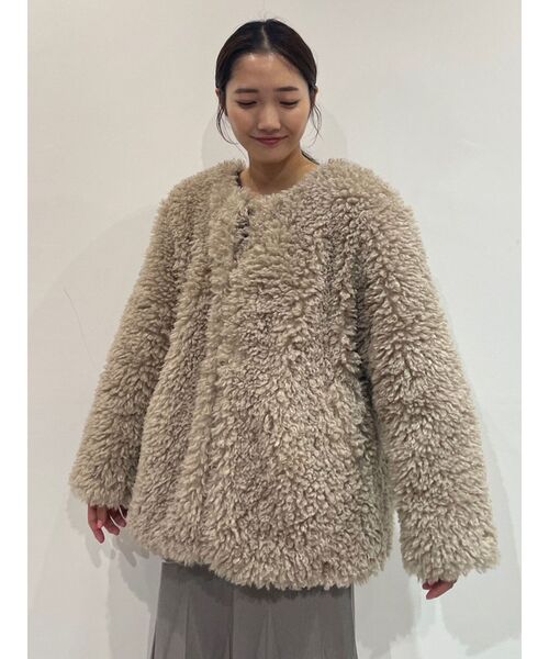 カールフェイクファーコート　ラグナムーン ホワイト LAGUNAMOON（ラグナムーン）の「【WEB限定】カールフェイクファー