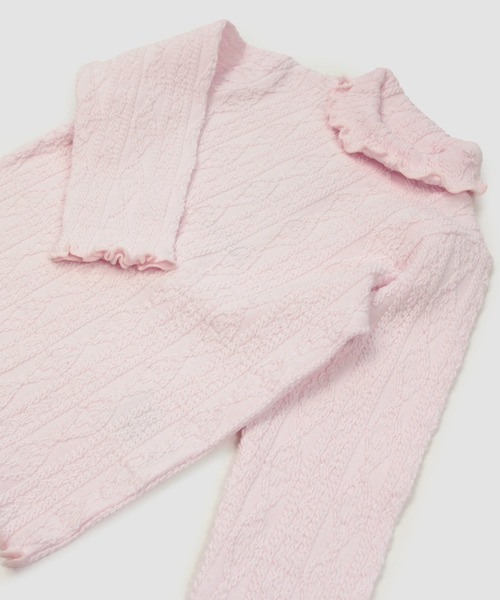 chil2（チルツー）の「アラン編み風ハイネックTシャツ（Tシャツ/カットソー・キッズ・ネイビー/ミント/チャコールグレー/ピンク/グレー/ラベンダー・110cm/130cm/140cm/100cm/120cm/80ｃｍ/90cm）」の13枚目の写真