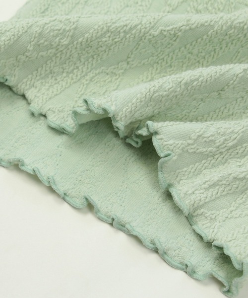 chil2（チルツー）の「アラン編み風ハイネックTシャツ（Tシャツ/カットソー・キッズ・ネイビー/ミント/チャコールグレー/ピンク/グレー/ラベンダー・110cm/130cm/140cm/100cm/120cm/80ｃｍ/90cm）」の10枚目の写真