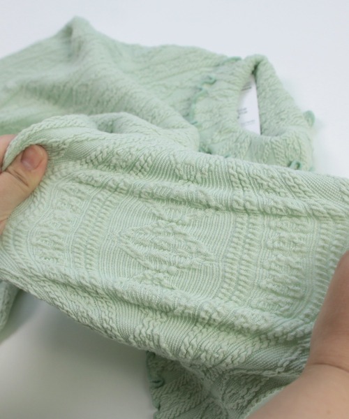 chil2（チルツー）の「アラン編み風ハイネックTシャツ（Tシャツ/カットソー・キッズ・ネイビー/ミント/チャコールグレー/ピンク/グレー/ラベンダー・110cm/130cm/140cm/100cm/120cm/80ｃｍ/90cm）」の11枚目の写真