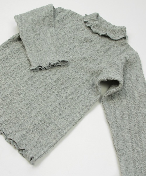 chil2（チルツー）の「アラン編み風ハイネックTシャツ（Tシャツ/カットソー・キッズ・ネイビー/ミント/チャコールグレー/ピンク/グレー/ラベンダー・110cm/130cm/140cm/100cm/120cm/80ｃｍ/90cm）」の15枚目の写真