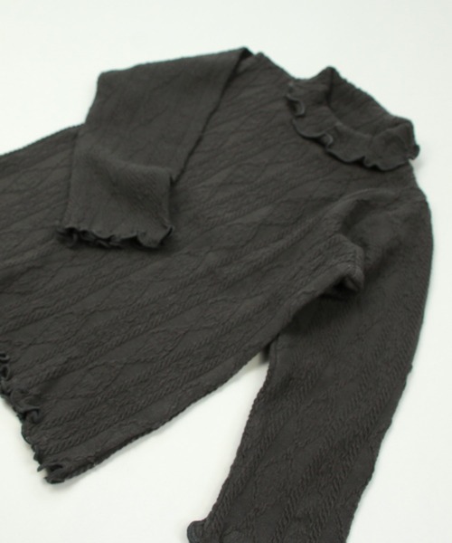 chil2（チルツー）の「アラン編み風ハイネックTシャツ（Tシャツ/カットソー・キッズ・ネイビー/ミント/チャコールグレー/ピンク/グレー/ラベンダー・110cm/130cm/140cm/100cm/120cm/80ｃｍ/90cm）」の16枚目の写真