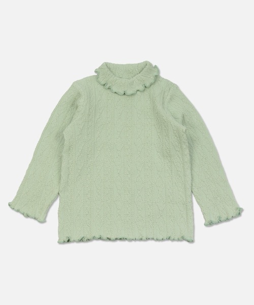 chil2（チルツー）の「アラン編み風ハイネックTシャツ（Tシャツ/カットソー・キッズ・ネイビー/ミント/チャコールグレー/ピンク/グレー/ラベンダー・110cm/130cm/140cm/100cm/120cm/80ｃｍ/90cm）」の19枚目の写真