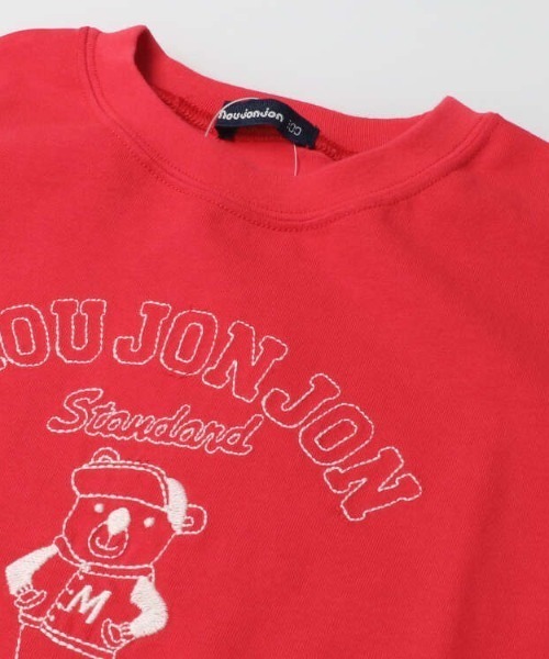 Moujonjon(ムージョンジョン)の「クマ刺繍長袖Tシャツ(Tシャツ/カットソー・キッズ・レッド/オフホワイト・110/140/130/90/100/80/120)」の4枚目の写真