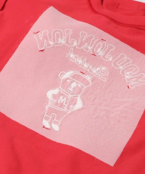 Moujonjon(ムージョンジョン)の「クマ刺繍長袖Tシャツ(Tシャツ/カットソー・キッズ・レッド/オフホワイト・110/140/130/90/100/80/120)」の6枚目の写真