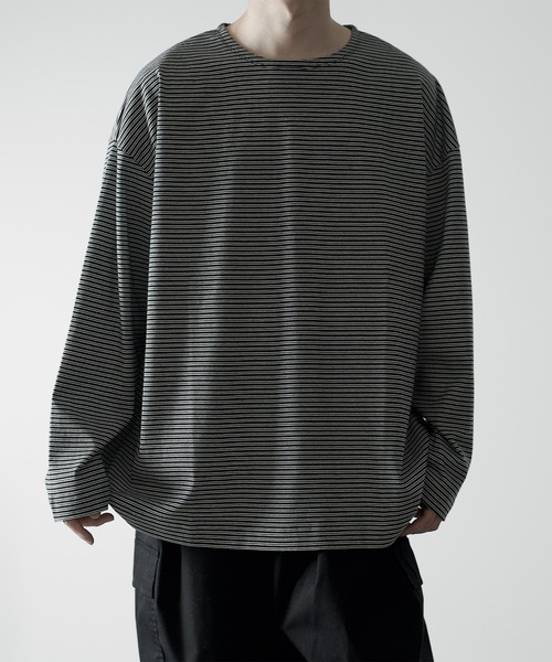 祝開店！大放出セール開催中 Tee long border RUUBON】narrow / ロングT ナローボーダー トップス