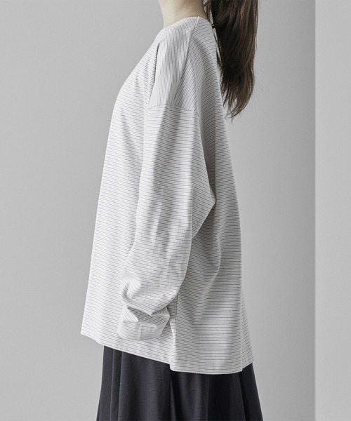 RUUBON】narrow border long Tee / ナローボーダー ロングT