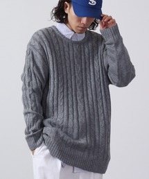 Cable crew neck knit / ケーブルクルーネックニット unisex