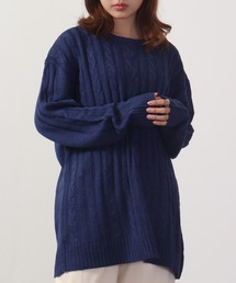 Cable crew neck knit / ケーブルクルーネックニット unisex