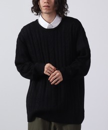 Cable crew neck knit / ケーブルクルーネックニット unisex