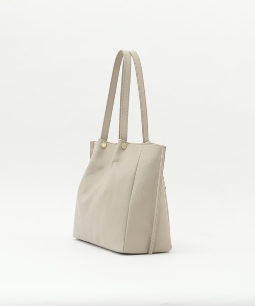 新品 russet ラシット ピンチレザートートバッグ グレーベージュ