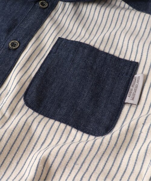 apres les cours(アプレレクール)の「【リンクコーデ可能】異素材切替シャツ(シャツ/ブラウス・キッズ・チェック/ストライプ・80/110/130/120/100/90)」の21枚目の写真