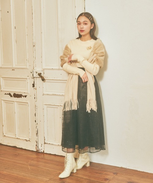 mysty woman(ミスティウーマン)の「ファーニットストール 967113(マフラー・レディース・ブラウン系その他/ベージュ・FREE)」の16枚目の写真