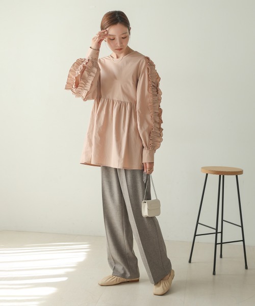 Bab（バブ）の「フリルボリュームスリーブブラウス（シャツ/ブラウス・レディース・サックスブルー/ベージュ/ホワイト系その他・M）」の22枚目の写真