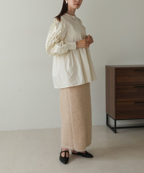 Bab（バブ）の「フリルボリュームスリーブブラウス（シャツ/ブラウス・レディース・サックスブルー/ベージュ/ホワイト系その他・M）」の9枚目の写真