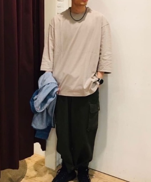 NAVY(ネイビー)の「USコットン 7分袖Tシャツ(Tシャツ/カットソー・メンズ・ブルーグリーン/カーキ/チャコール/ダークグリーン/ホワイト/グレイッシュベージュ/レッド/ブラック・L/M/XL/XXL/S)」の22枚目の写真