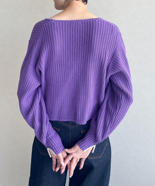 LOWRYS FARM（ローリーズファーム）の「コンパクトボタンカーディガンＬＳ　968912（カーディガン/ボレロ・レディース・アイボリー/ブラック/ブラウン/パープル・FREE）」の10枚目の写真