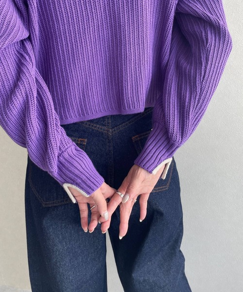 LOWRYS FARM（ローリーズファーム）の「コンパクトボタンカーディガンＬＳ　968912（カーディガン/ボレロ・レディース・アイボリー/ブラック/ブラウン/パープル・FREE）」の7枚目の写真