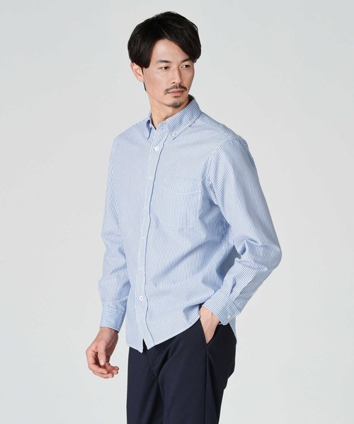 BACK NUMBER(バックナンバー)の「BACK NUMBER(バックナンバー)【メンズ】速乾オックスボタンダウンシャツ(シャツ/ブラウス・メンズ・ホワイト×ブルー/ホワイト×グレー・XL/S/M/L)」の7枚目の写真