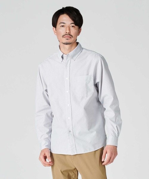 BACK NUMBER(バックナンバー)の「BACK NUMBER(バックナンバー)【メンズ】速乾オックスボタンダウンシャツ(シャツ/ブラウス・メンズ・ホワイト×ブルー/ホワイト×グレー・XL/S/M/L)」の4枚目の写真