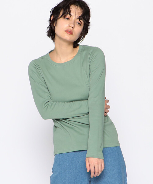 COMME CA ISM(コムサイズム)の「あったか ロゴプリント 長袖Tシャツ(Tシャツ/カットソー・レディース・アイボリー/ブラック/パープル/ブルー/グリーン・MEDIUM/LARGE)」の4枚目の写真