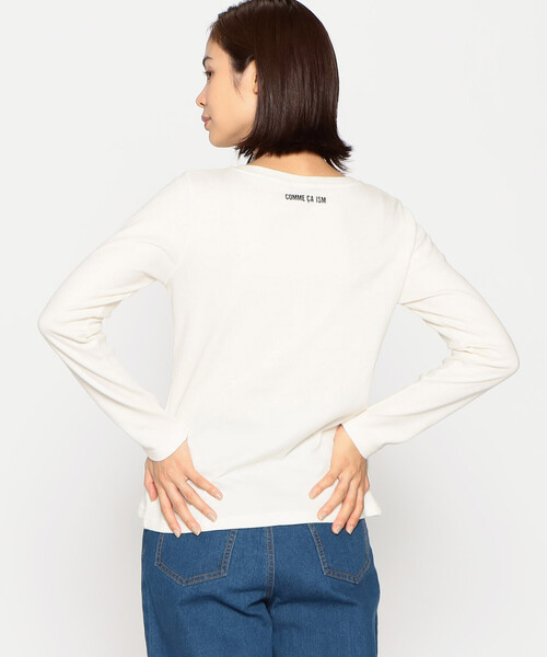 COMME CA ISM(コムサイズム)の「あったか ロゴプリント 長袖Tシャツ(Tシャツ/カットソー・レディース・アイボリー/ブラック/パープル/ブルー/グリーン・MEDIUM/LARGE)」の2枚目の写真