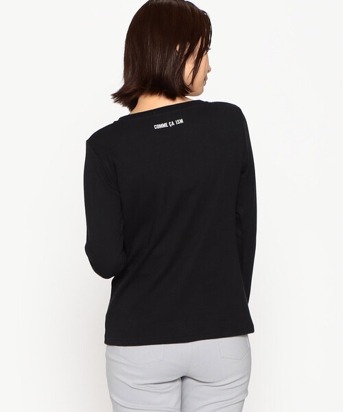 COMME CA ISM(コムサイズム)の「あったか ロゴプリント 長袖Tシャツ(Tシャツ/カットソー・レディース・アイボリー/ブラック/パープル/ブルー/グリーン・MEDIUM/LARGE)」の3枚目の写真