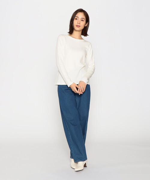 COMME CA ISM(コムサイズム)の「あったか ロゴプリント 長袖Tシャツ(Tシャツ/カットソー・レディース・アイボリー/ブラック/パープル/ブルー/グリーン・MEDIUM/LARGE)」の8枚目の写真