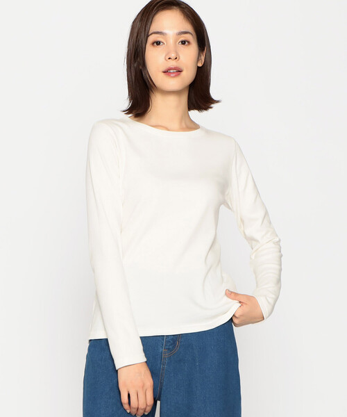 COMME CA ISM(コムサイズム)の「あったか ロゴプリント 長袖Tシャツ(Tシャツ/カットソー・レディース・アイボリー/ブラック/パープル/ブルー/グリーン・MEDIUM/LARGE)」の9枚目の写真