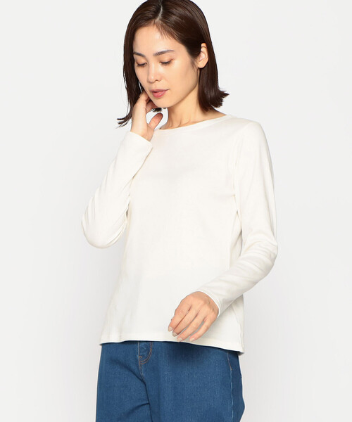 COMME CA ISM(コムサイズム)の「あったか ロゴプリント 長袖Tシャツ(Tシャツ/カットソー・レディース・アイボリー/ブラック/パープル/ブルー/グリーン・MEDIUM/LARGE)」の10枚目の写真