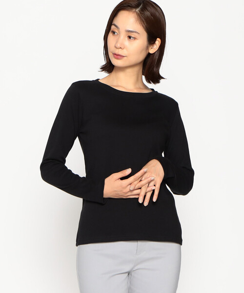 COMME CA ISM(コムサイズム)の「あったか ロゴプリント 長袖Tシャツ(Tシャツ/カットソー・レディース・アイボリー/ブラック/パープル/ブルー/グリーン・MEDIUM/LARGE)」の11枚目の写真