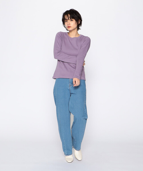 COMME CA ISM(コムサイズム)の「あったか ロゴプリント 長袖Tシャツ(Tシャツ/カットソー・レディース・アイボリー/ブラック/パープル/ブルー/グリーン・MEDIUM/LARGE)」の16枚目の写真