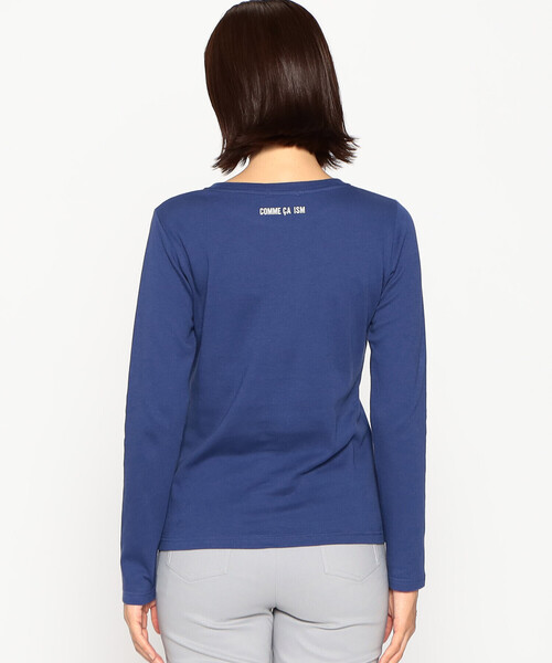 COMME CA ISM(コムサイズム)の「あったか ロゴプリント 長袖Tシャツ(Tシャツ/カットソー・レディース・アイボリー/ブラック/パープル/ブルー/グリーン・MEDIUM/LARGE)」の19枚目の写真