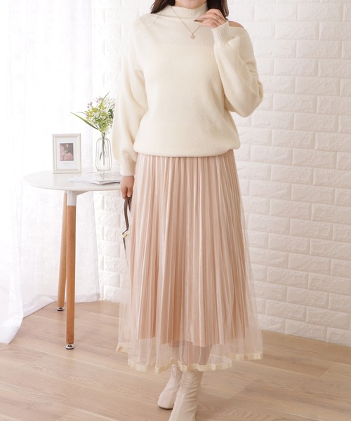 Lace Ladies(レースレディース)の「ハイネックワンショルダーデザインニットプルオーバー(ニット/セーター・レディース・ブラック/グレー/ホワイト・FREE)」の5枚目の写真