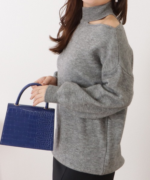 Lace Ladies(レースレディース)の「ハイネックワンショルダーデザインニットプルオーバー(ニット/セーター・レディース・ブラック/グレー/ホワイト・FREE)」の14枚目の写真