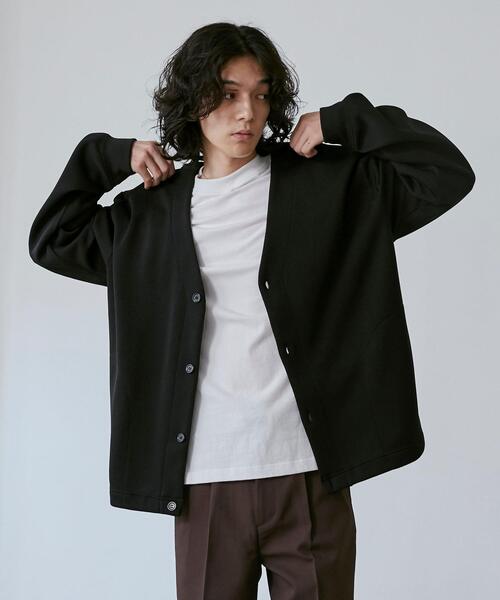 coen（コーエン）の「【RIB TECHシリーズ】WフェイスVネックカーディガン（カーディガン/ボレロ・メンズ・ブラック/オリーブ/ベージュ・XL/L/S/M）」の6枚目の写真