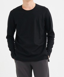 【ATTACHMENT / アタッチメント】WO SMOOTH CUT OFF L/S TEE/ウールスムースカットオフL/S TEE