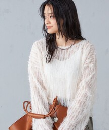 〈手洗い可能〉フェザー チュール ワイド スリーブ ブラウス ◇