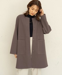 GLOBAL WORK | 軽やかストレッチ切り替えノーカラー/ 907288(ノーカラーコート)