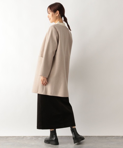 定価20万✨クロエ♡ノーカラーショートコート 2021AW キャメル　ウール　絹 ウールショートコート《ダブル》 (SWC23101-71) | ANCHOR WOMAN