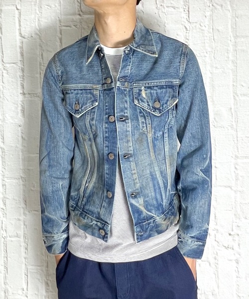 セール】デニムジャケット Gジャン メンズ ヴィンテージ加工 3rdタイプ
