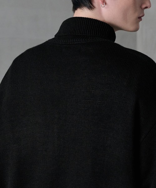 MONO-MART(モノマート)の「ルーズタートルネックニット/ウォッシャブル(ニット/セーター・メンズ・ライトグレー/グレイッシュベージュ/アイボリー/ライトブルー/パープル/ブラック/グレー/チャコール/ワイン・M/L/S)」の12枚目の写真