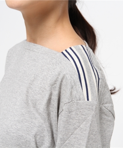 OUTLET(アウトレット)の「【WHO'S WHO gallery】MS肩ラインTEE(Tシャツ/カットソー・レディース・グレー/ネイビー・FREE)」の8枚目の写真
