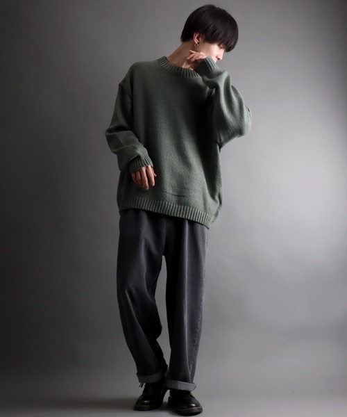 SITRY（シトリー）の「mohair like crew neck sweater/モヘア ライク クルーネック セーター/ニット（ニット/セーター・メンズ・カーキ/ブルー/ネイビー/ブラック・M/L）」の22枚目の写真