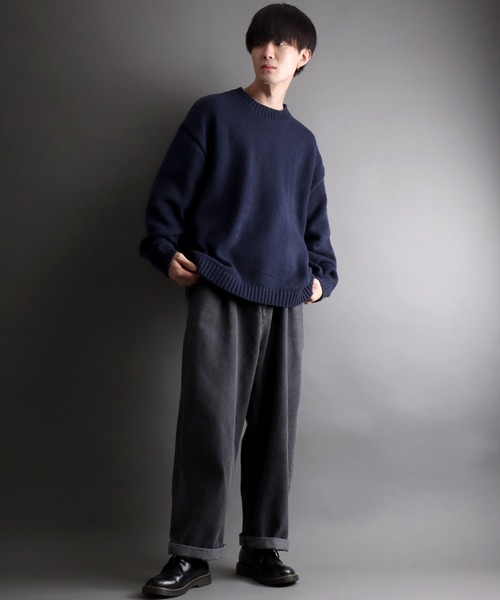 SITRY（シトリー）の「mohair like crew neck sweater/モヘア ライク クルーネック セーター/ニット（ニット/セーター・メンズ・カーキ/ブルー/ネイビー/ブラック・M/L）」の17枚目の写真