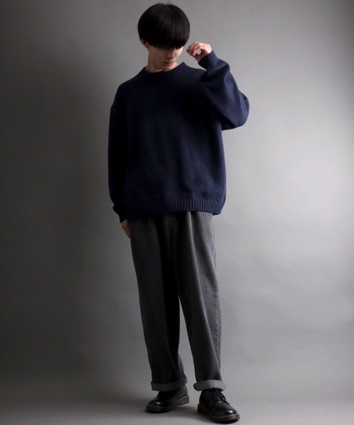 SITRY（シトリー）の「mohair like crew neck sweater/モヘア ライク クルーネック セーター/ニット（ニット/セーター・メンズ・カーキ/ブルー/ネイビー/ブラック・M/L）」の18枚目の写真