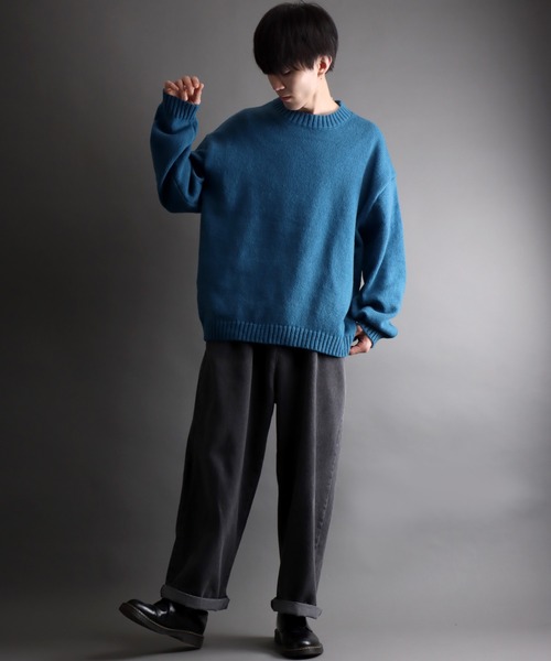 SITRY（シトリー）の「mohair like crew neck sweater/モヘア ライク クルーネック セーター/ニット（ニット/セーター・メンズ・カーキ/ブルー/ネイビー/ブラック・M/L）」の13枚目の写真