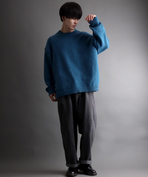 SITRY（シトリー）の「mohair like crew neck sweater/モヘア ライク クルーネック セーター/ニット（ニット/セーター・メンズ・カーキ/ブルー/ネイビー/ブラック・M/L）」の11枚目の写真