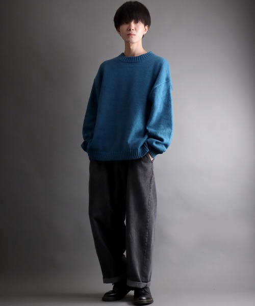 SITRY（シトリー）の「mohair like crew neck sweater/モヘア ライク クルーネック セーター/ニット（ニット/セーター・メンズ・カーキ/ブルー/ネイビー/ブラック・M/L）」の12枚目の写真